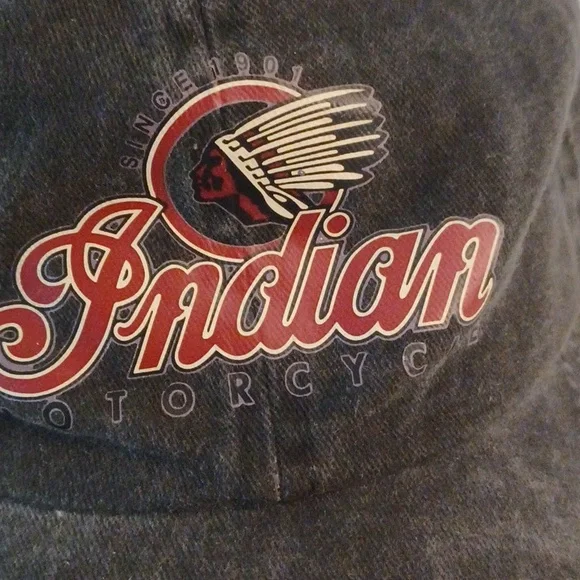 Indian Motorcycle Gray DEMIM VINTAGE Cap HAT - Picture 2 of 6